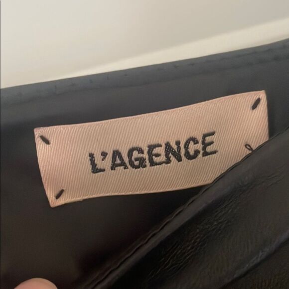 L’Agence Black Leather Mini Skirt - Picture 2 of 6